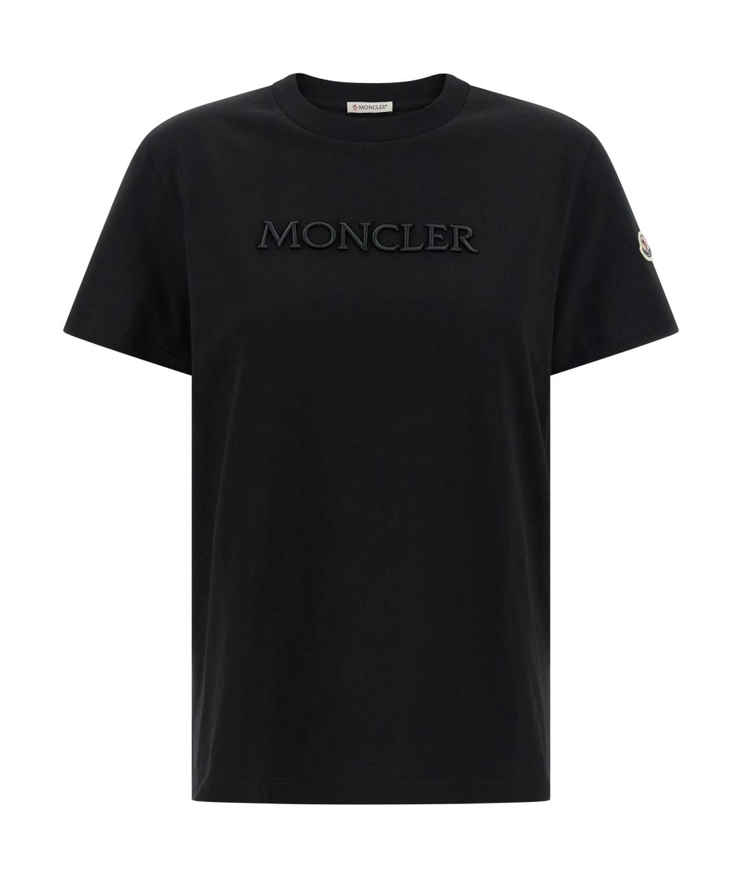 MONCLER Черная хлопковая футболка, фото 1