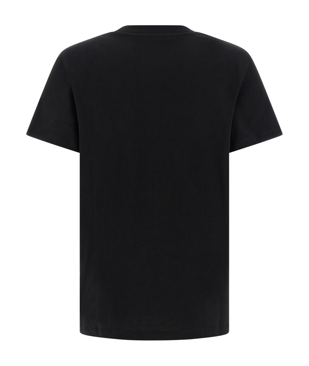 MONCLER Черная хлопковая футболка, фото 2