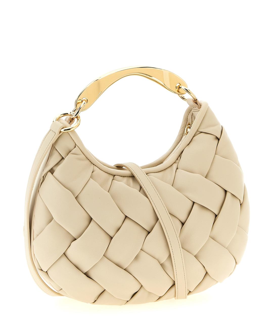 TWIN-SET Бежевая сумка с короткими ручками из искусственной кожи, фото 2