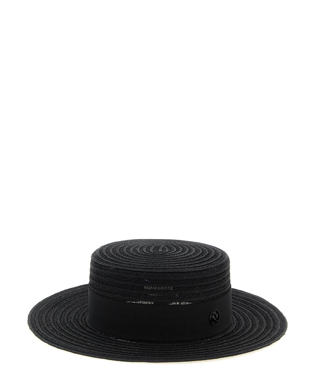 MAISON MICHEL Черная льняная шляпа, фото 1