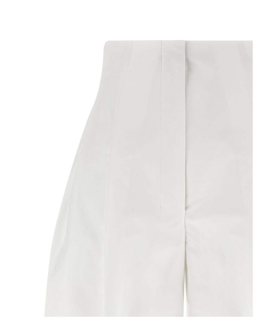 JACQUEMUS Белые хлопковые прямые брюки, фото 3