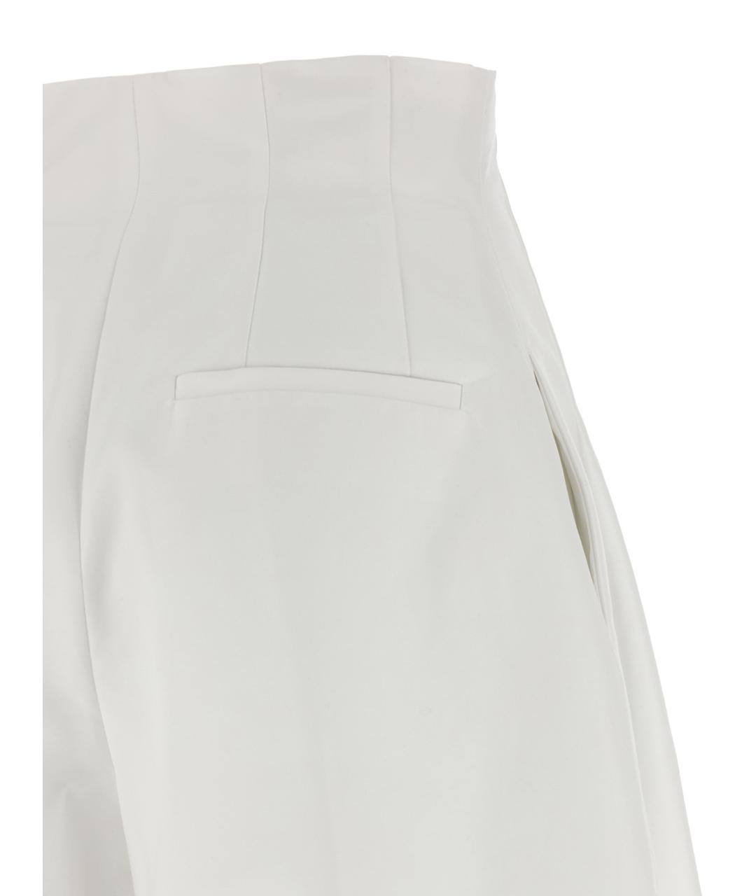 JACQUEMUS Белые хлопковые прямые брюки, фото 4