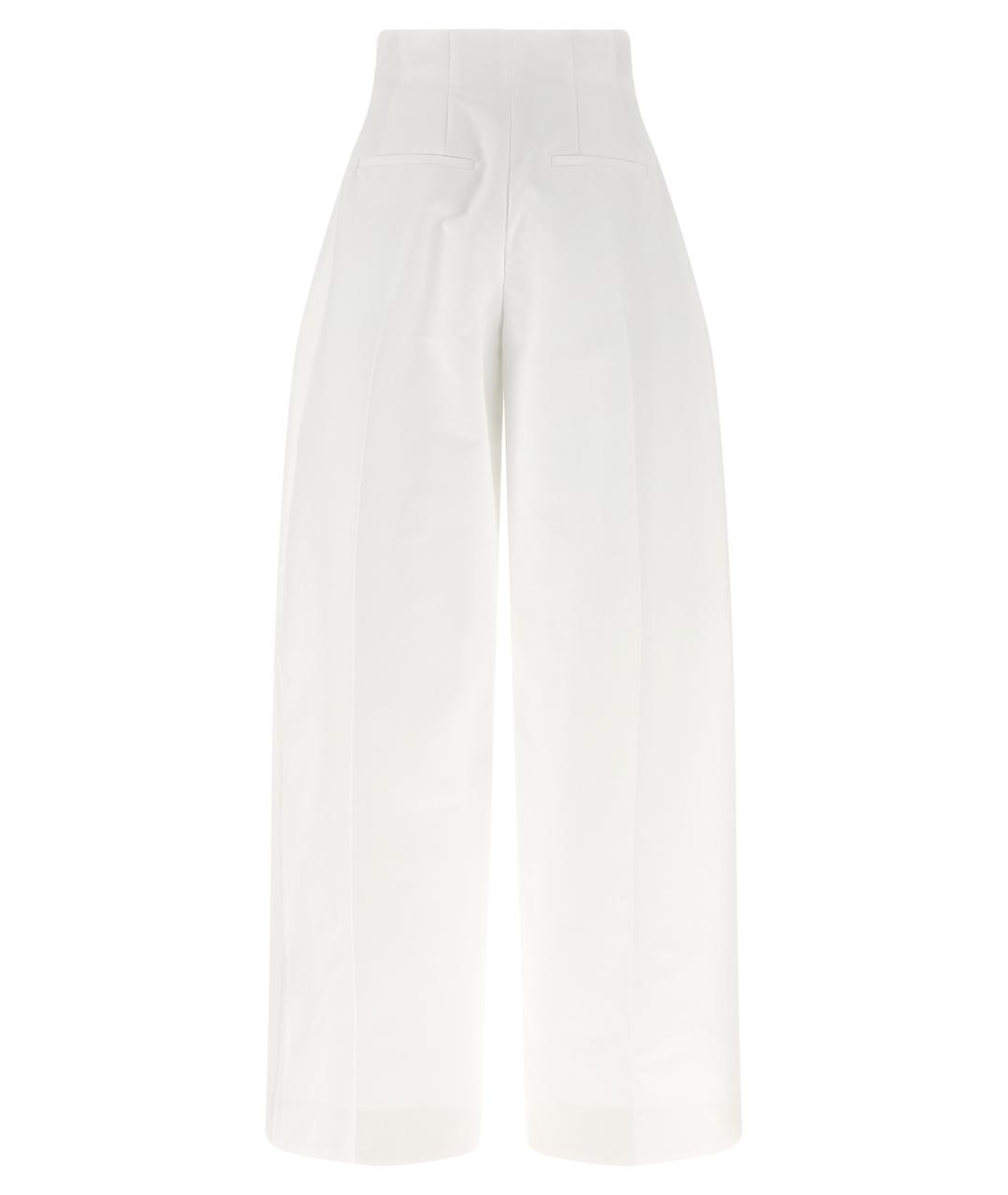 JACQUEMUS Белые хлопковые прямые брюки, фото 2