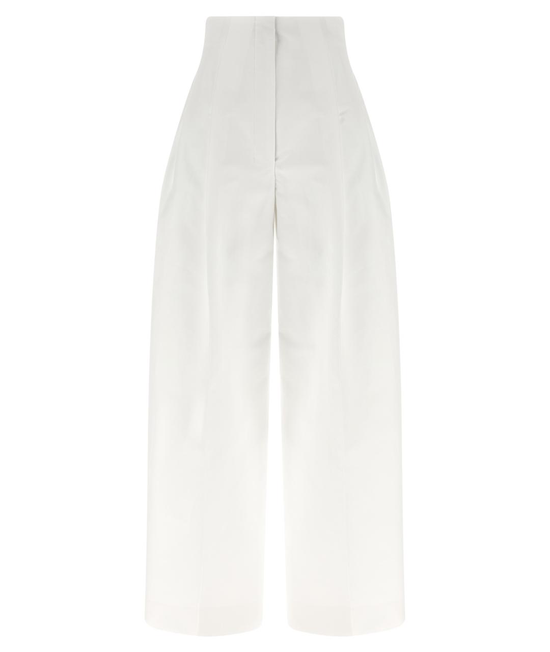 JACQUEMUS Белые хлопковые прямые брюки, фото 1