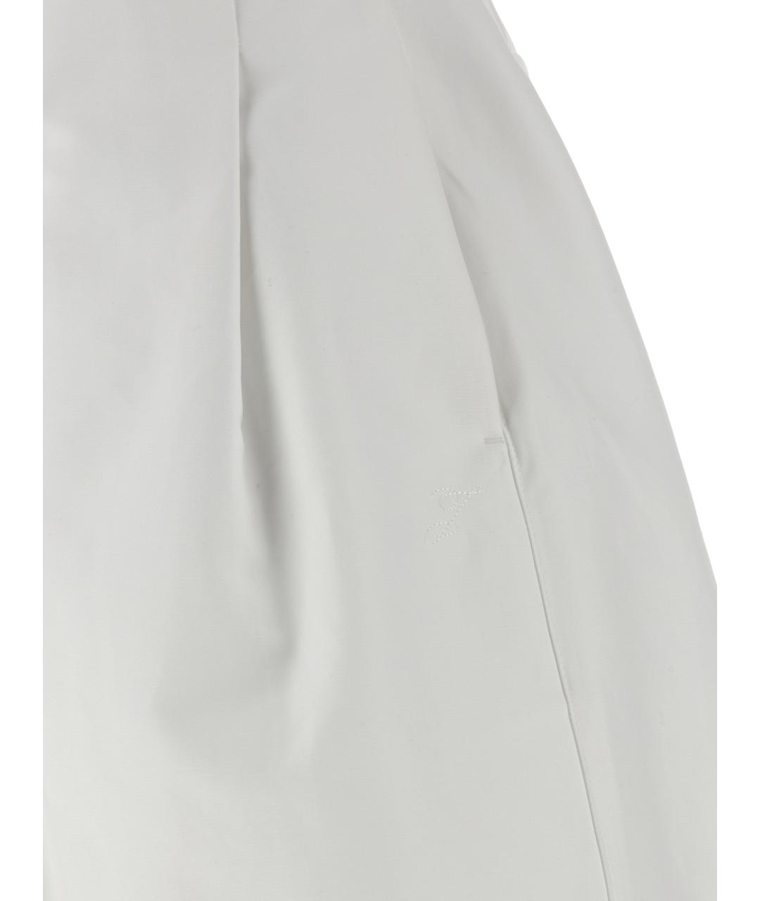 JACQUEMUS Белые хлопковые прямые брюки, фото 5