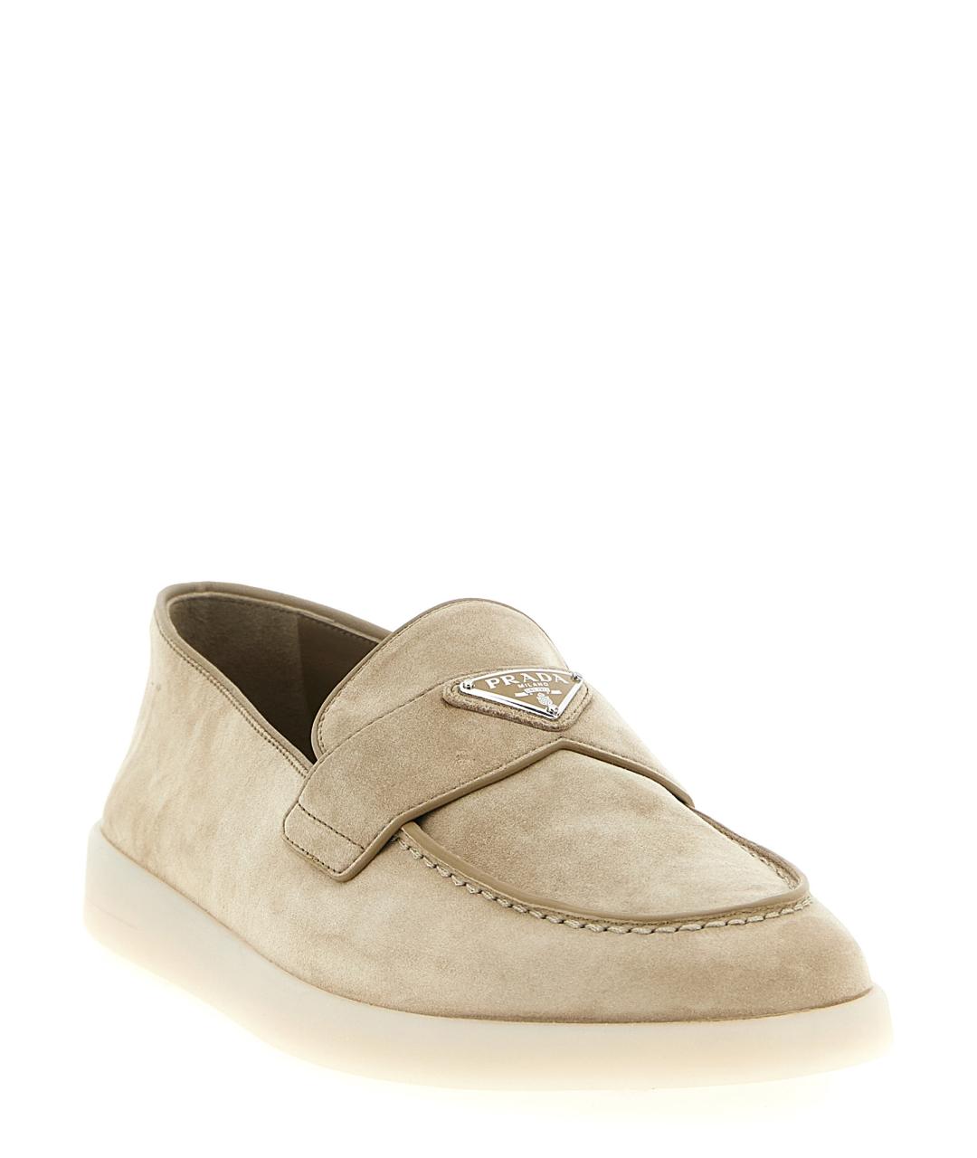 PRADA Бежевые замшевые лоферы, фото 2