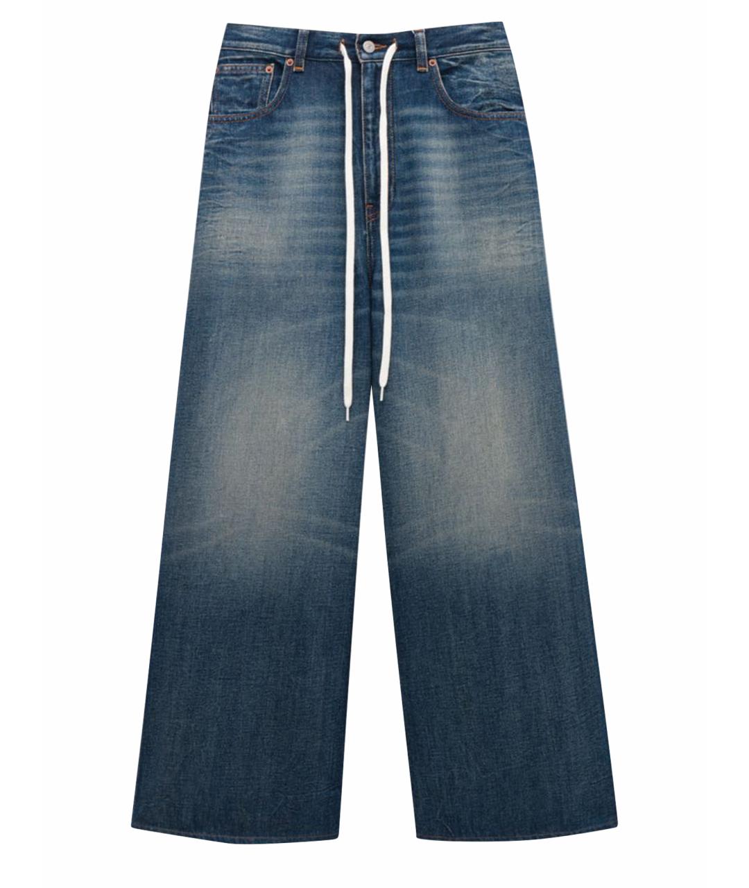 MM6 MAISON MARGIELA Синие хлопковые джинсы клеш, фото 1