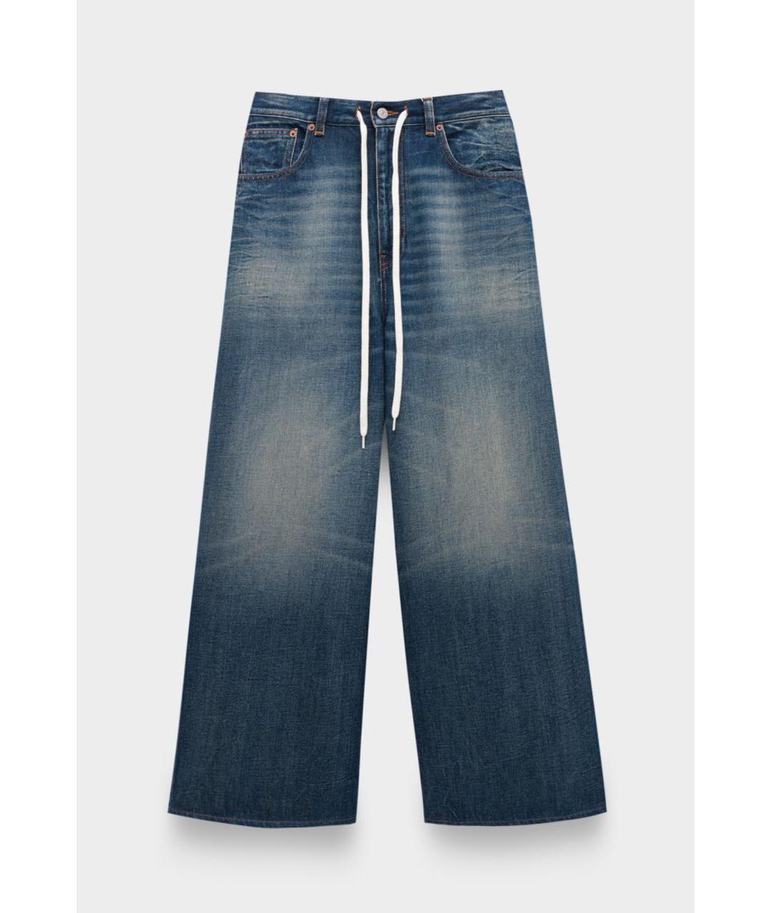 MM6 MAISON MARGIELA Синие хлопковые джинсы клеш, фото 7