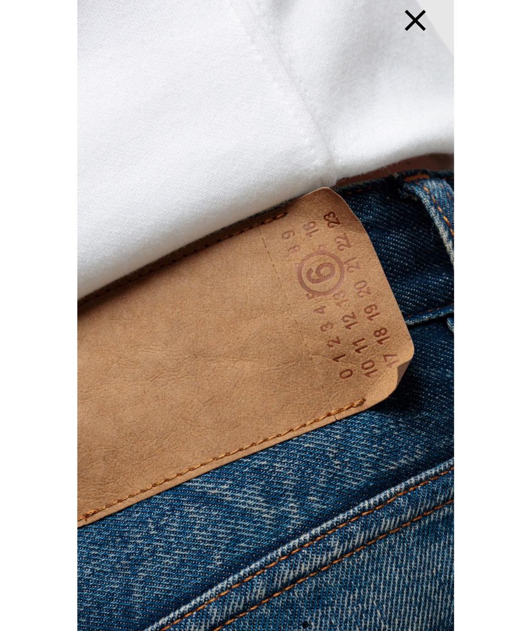 MM6 MAISON MARGIELA Синие хлопковые джинсы клеш, фото 5