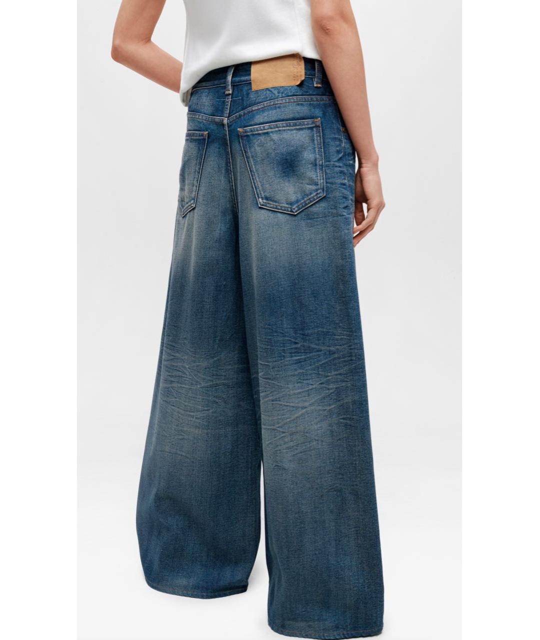 MM6 MAISON MARGIELA Синие хлопковые джинсы клеш, фото 3