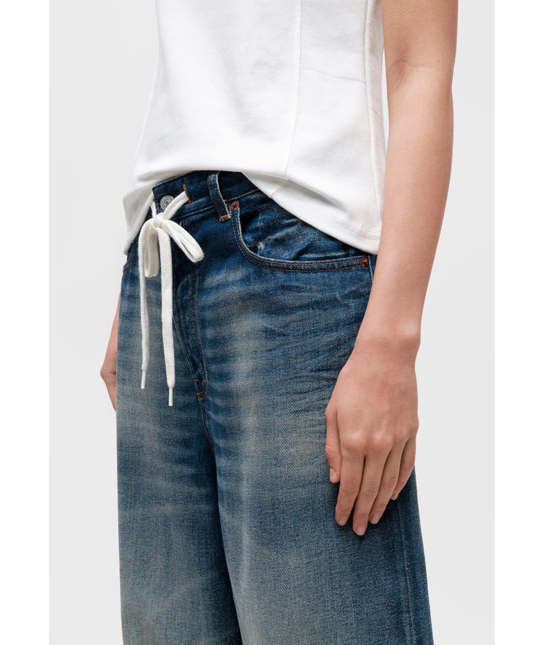 MM6 MAISON MARGIELA Синие хлопковые джинсы клеш, фото 4