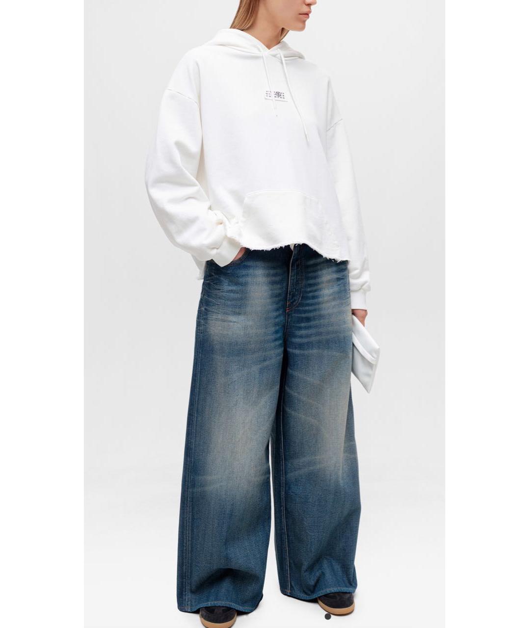 MM6 MAISON MARGIELA Синие хлопковые джинсы клеш, фото 6