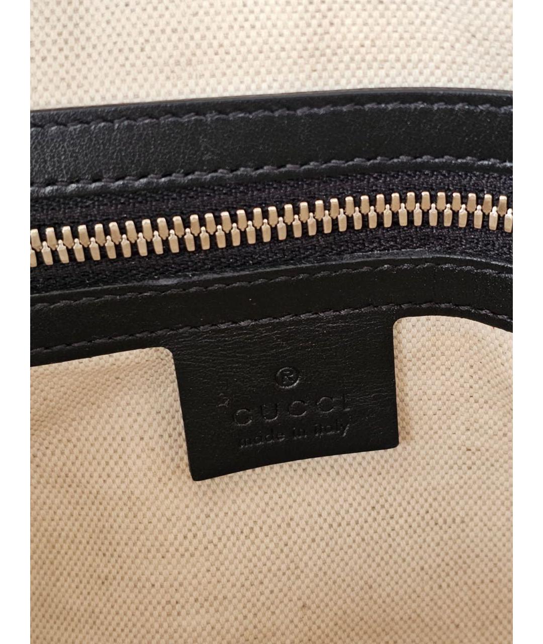 GUCCI Черная кожаная сумка через плечо, фото 4