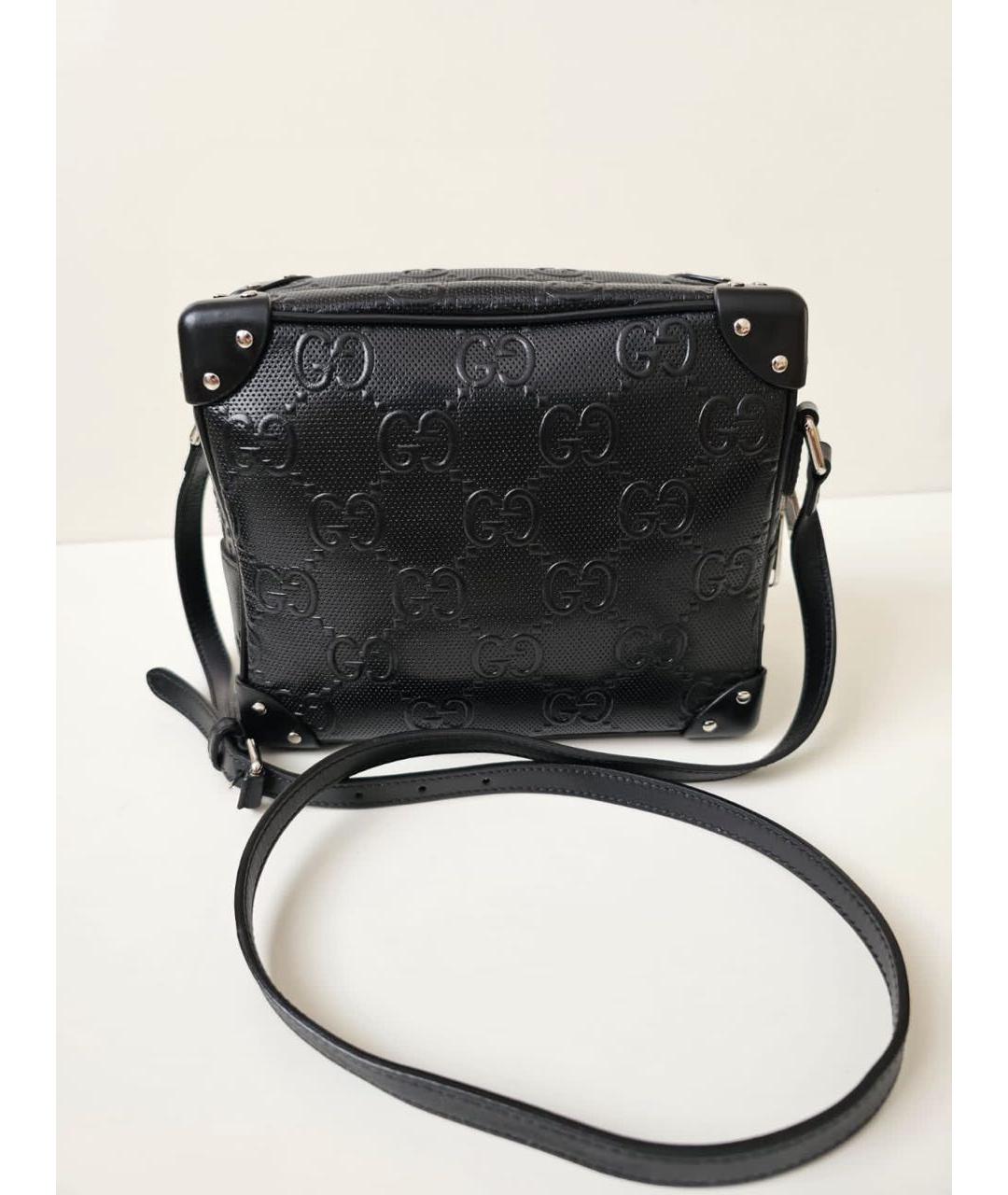 GUCCI Черная кожаная сумка через плечо, фото 10