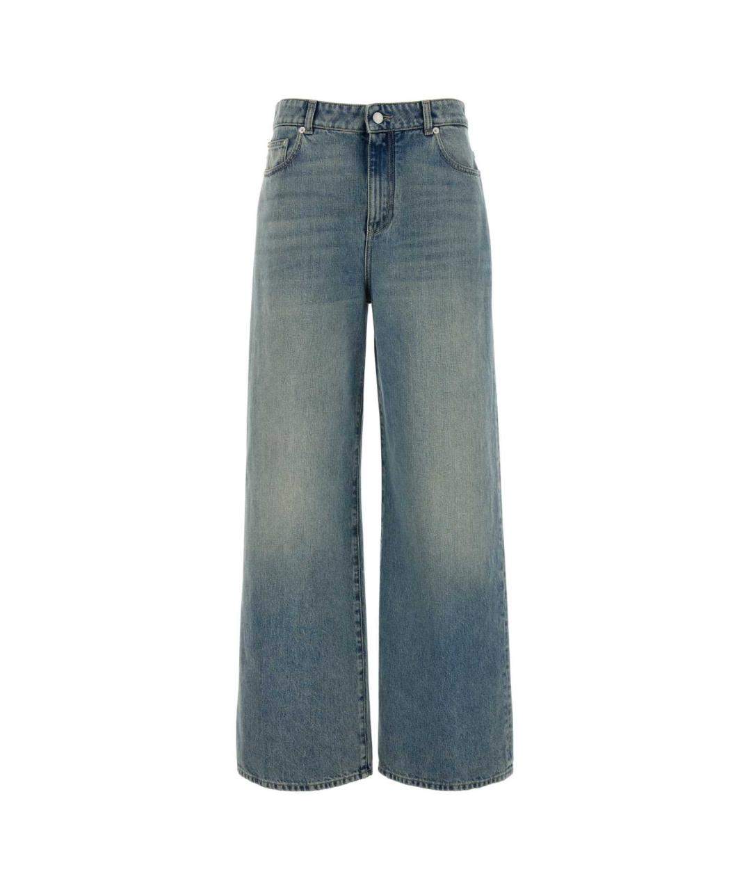 ALEXANDER MCQUEEN Синие хлопковые прямые джинсы, фото 1