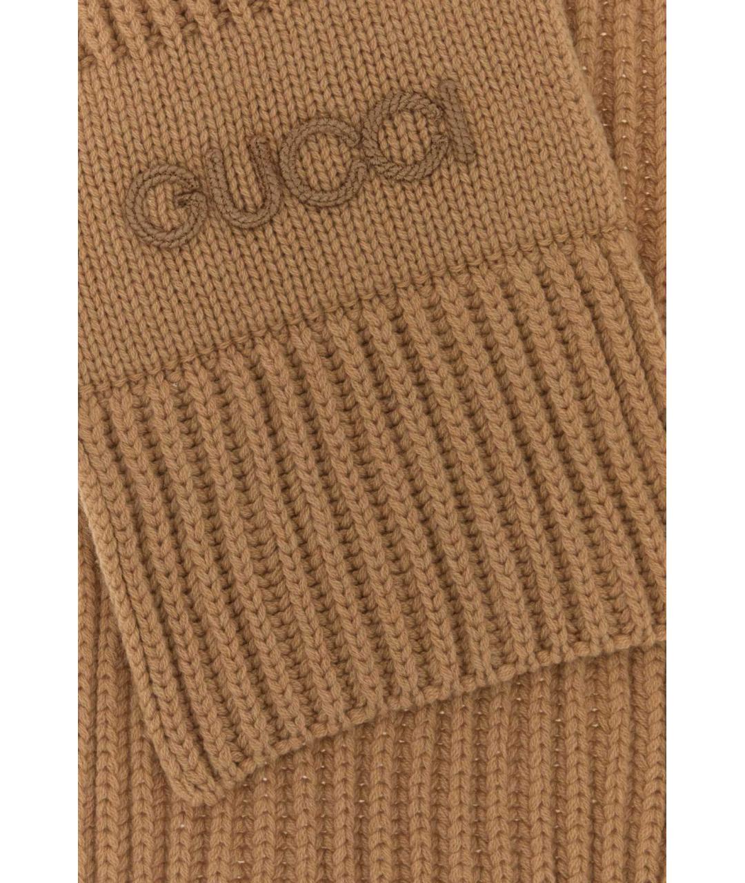 GUCCI Бежевый шерстяной шарф, фото 2