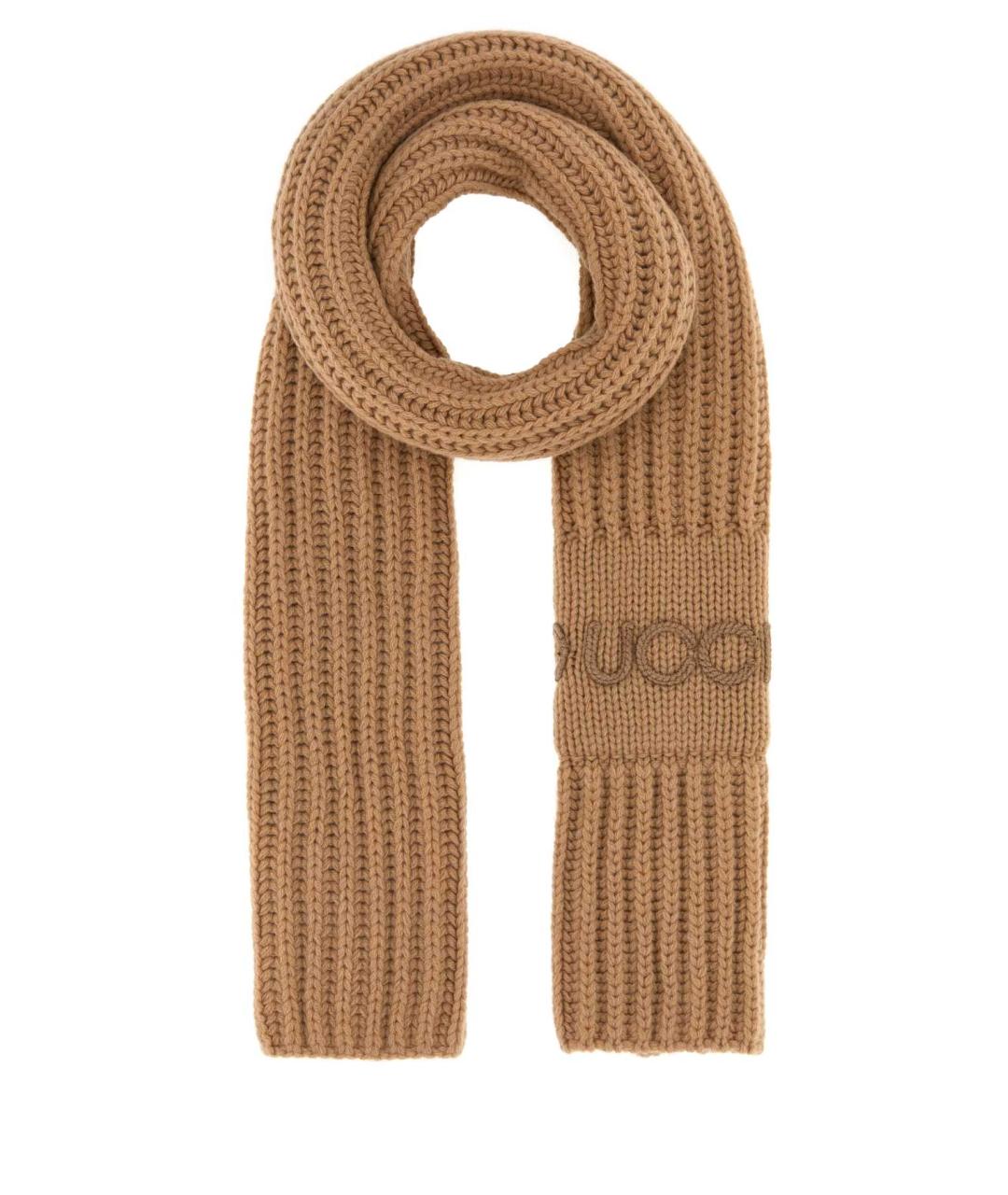 GUCCI Бежевый шерстяной шарф, фото 1