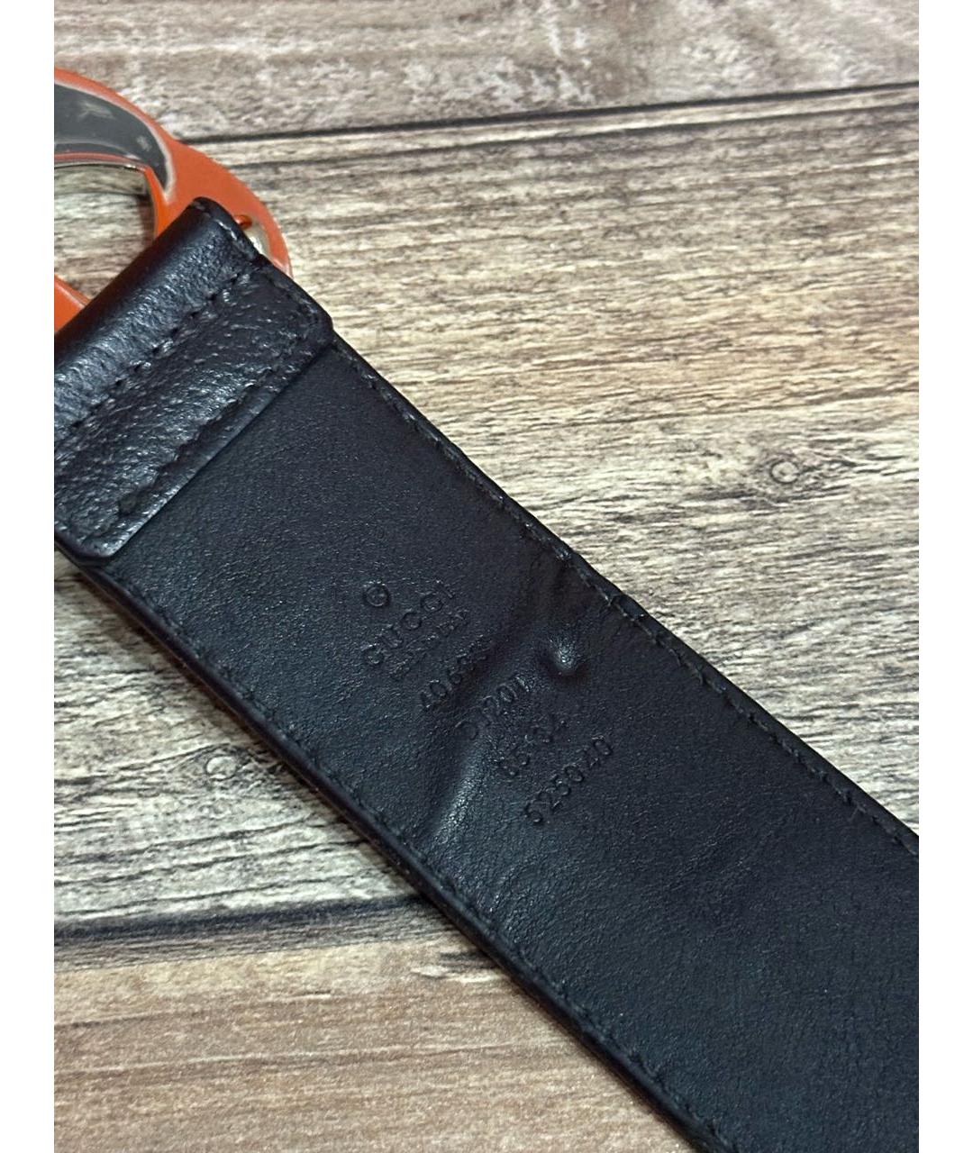 GUCCI Черный кожаный ремень, фото 5