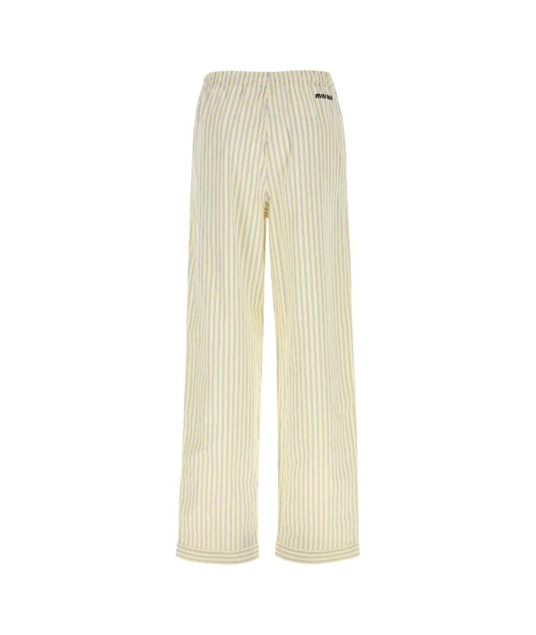 MIU MIU Мульти хлопковые прямые брюки, фото 2