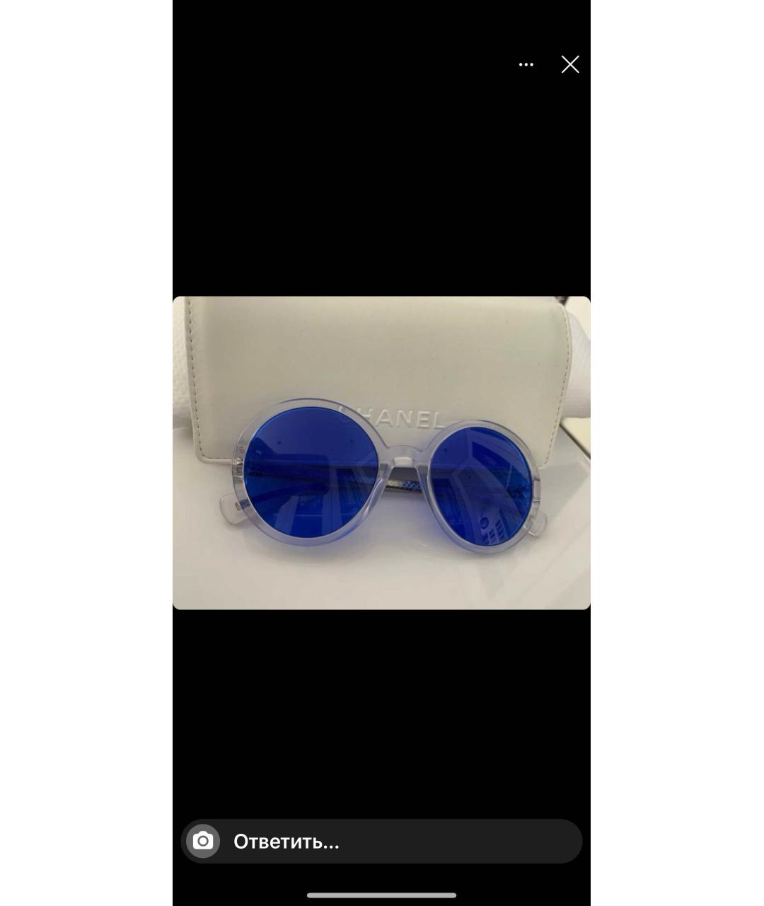 CHANEL Синие пластиковые солнцезащитные очки, фото 4