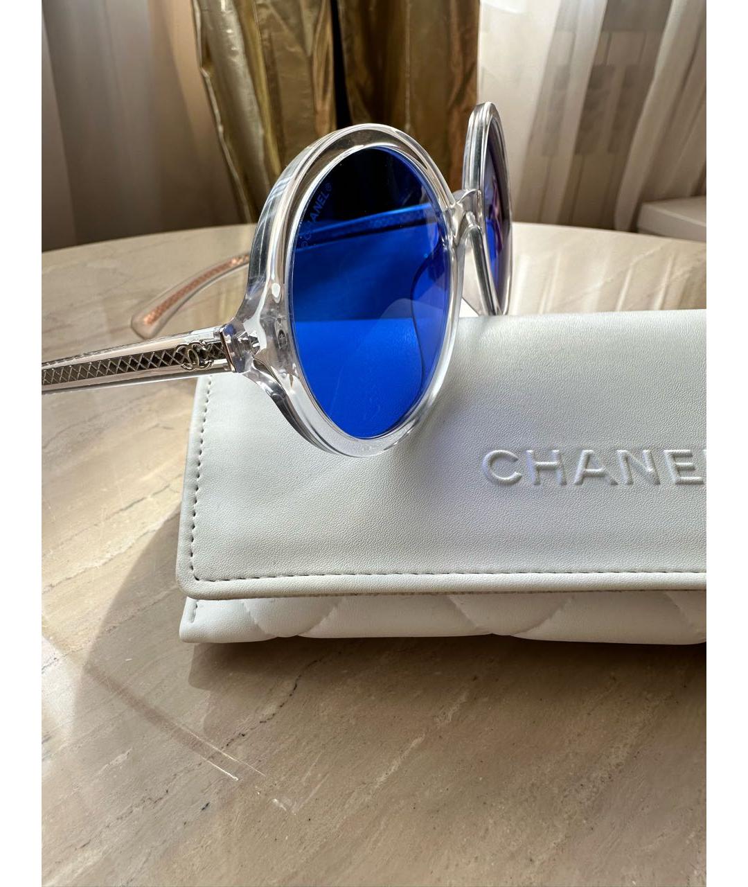 CHANEL Синие пластиковые солнцезащитные очки, фото 2