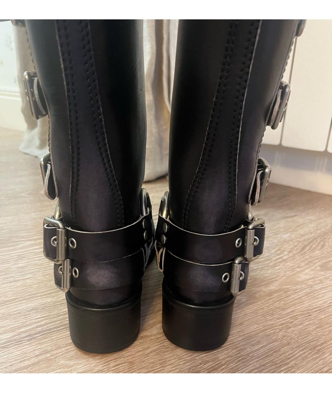 MIU MIU Черные кожаные сапоги, фото 3