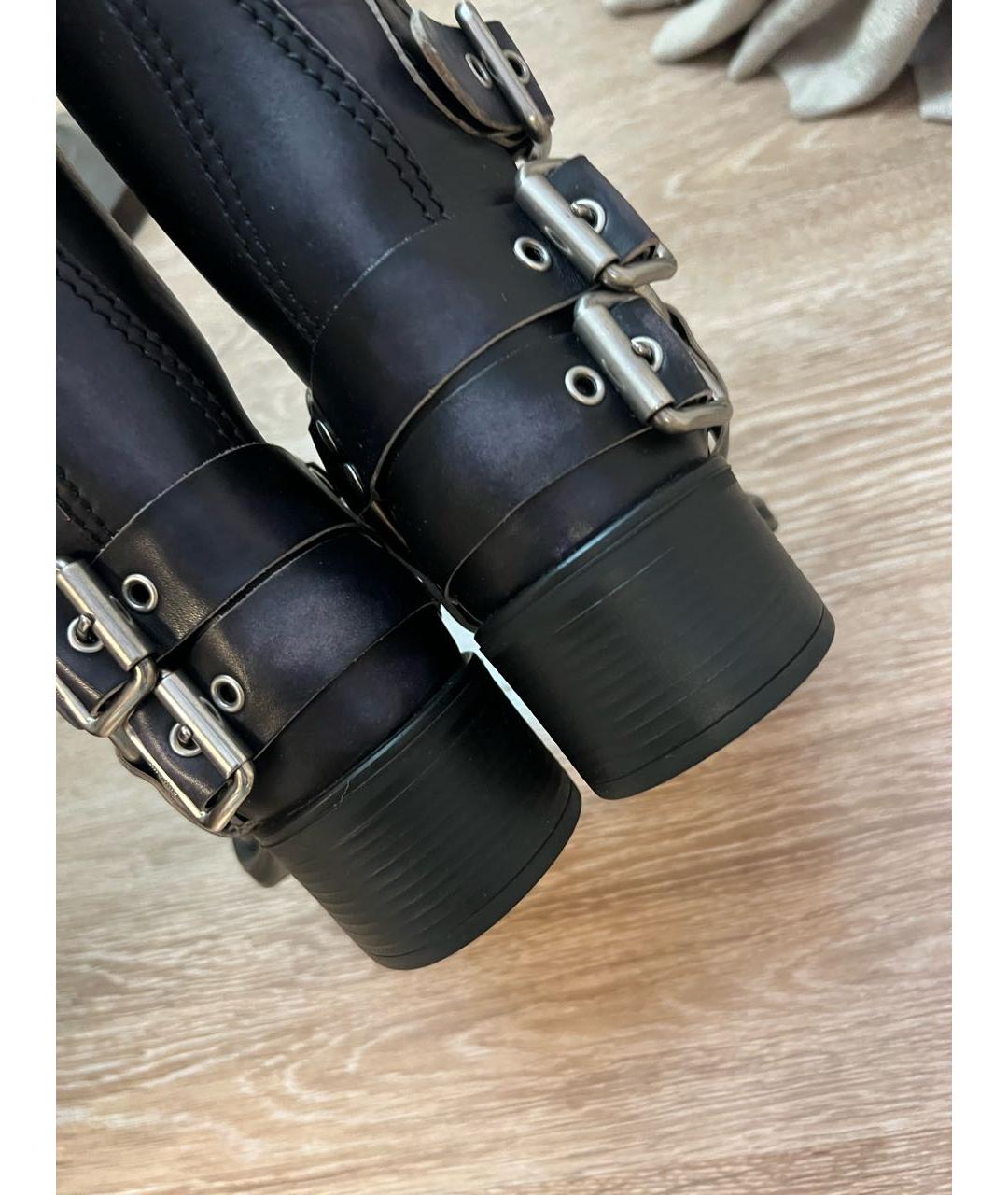 MIU MIU Черные кожаные сапоги, фото 7