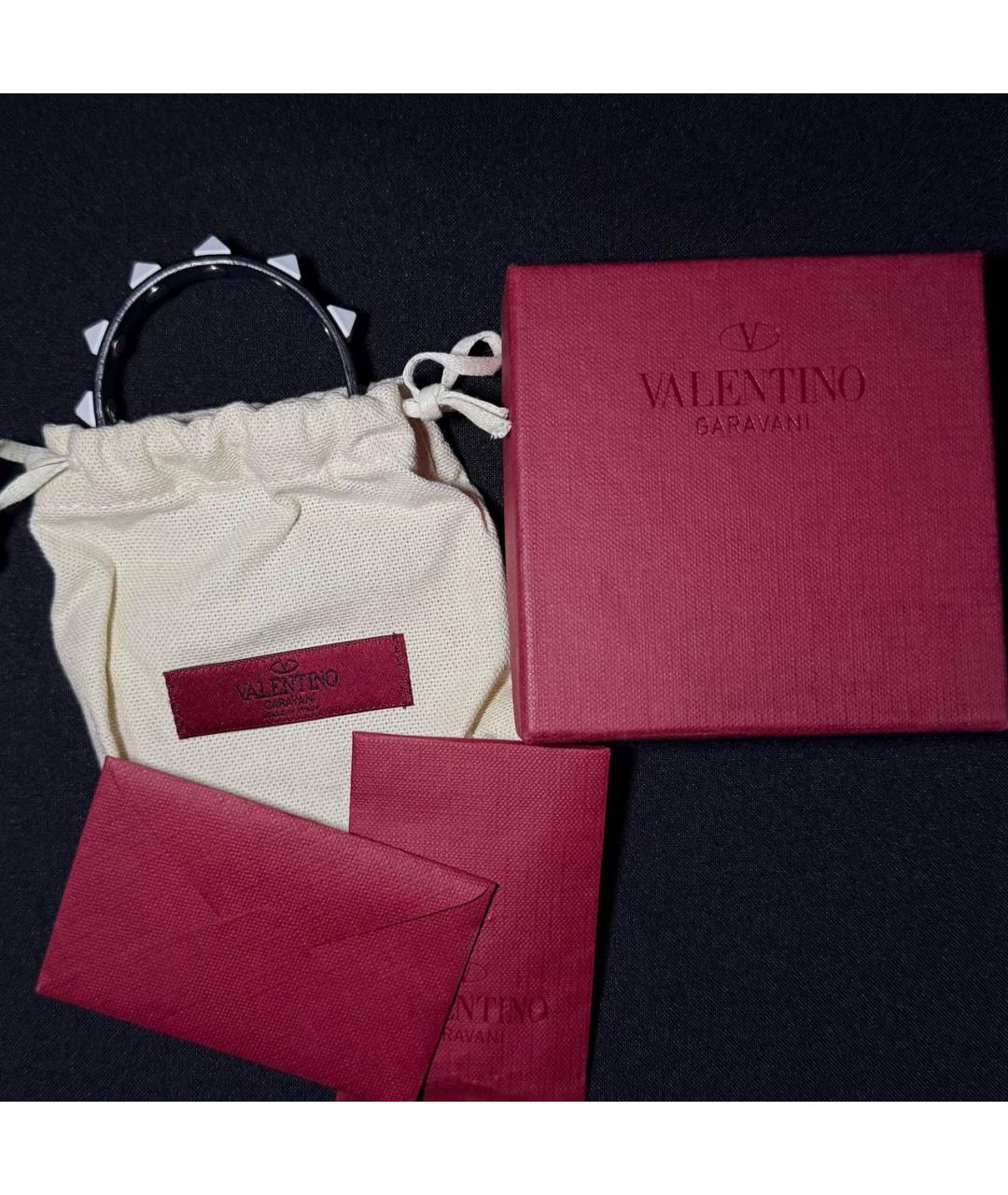 VALENTINO Темно-синий кожаный браслет, фото 3