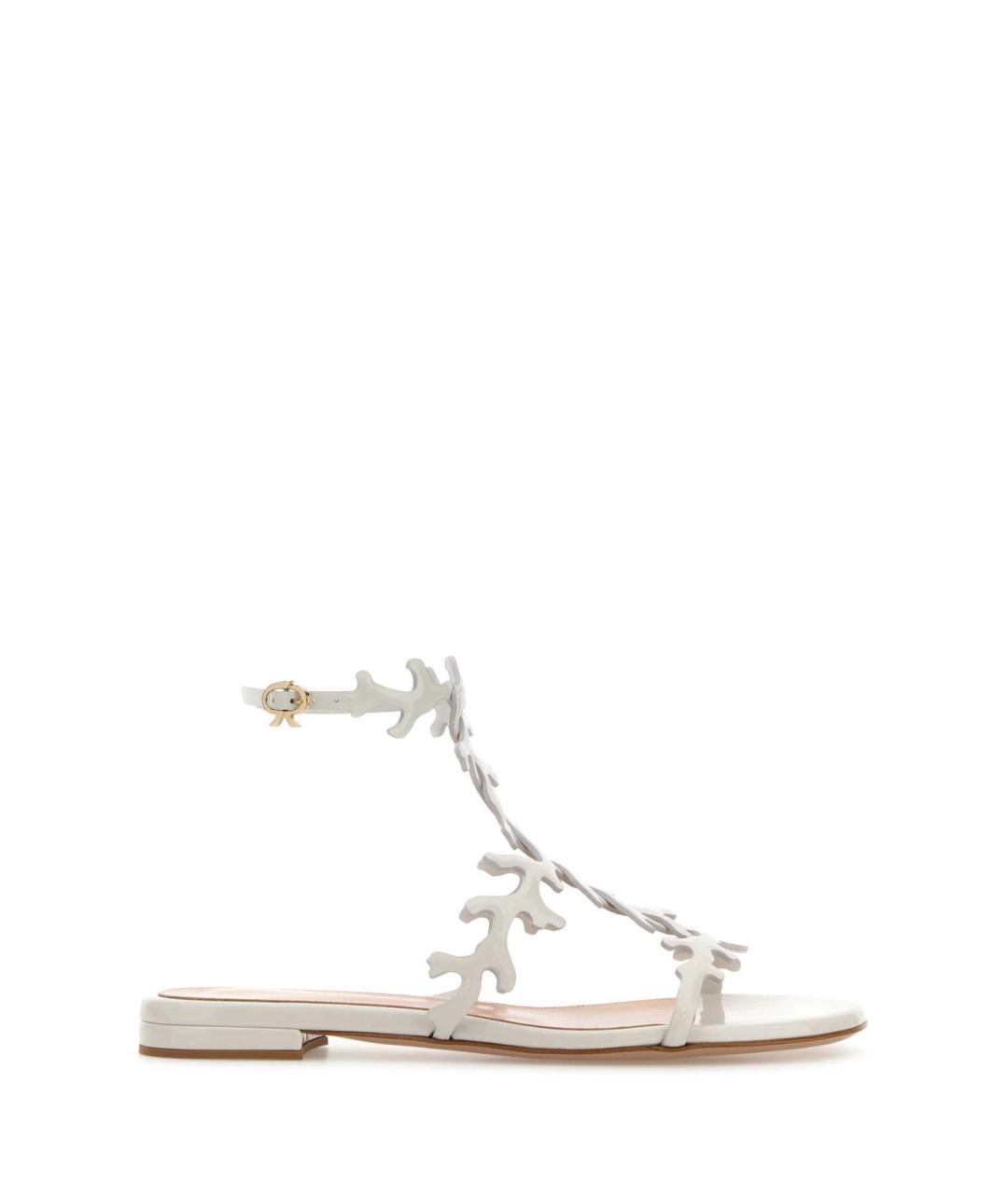 GIANVITO ROSSI Белые кожаные босоножки, фото 1