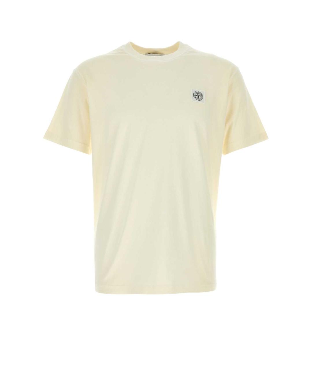 STONE ISLAND Желтая хлопковая футболка, фото 1