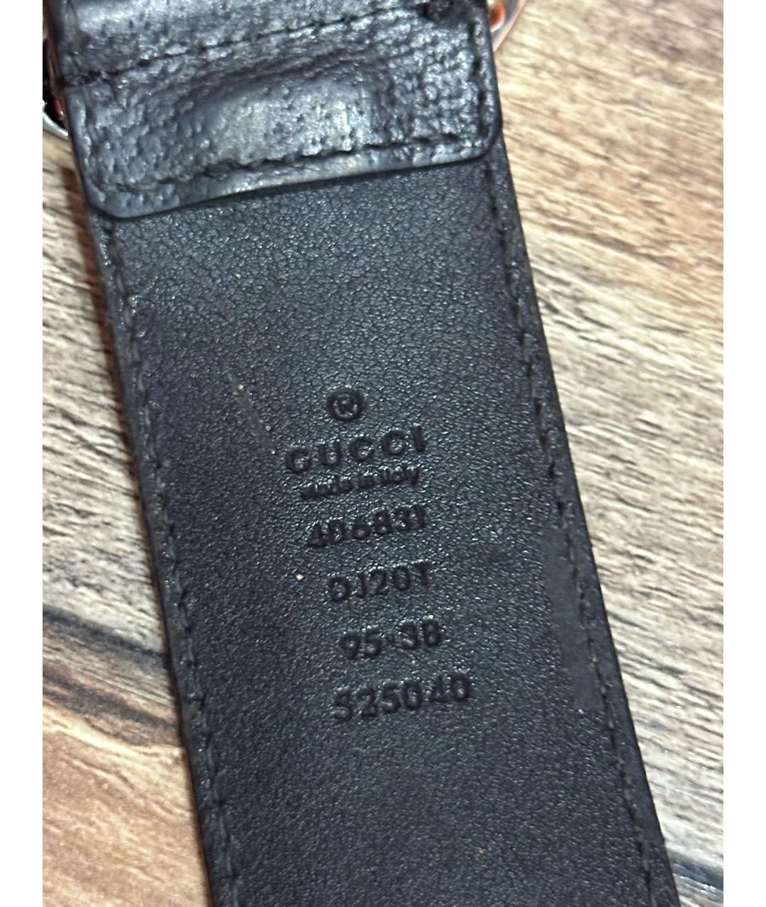 GUCCI Черный кожаный ремень, фото 6