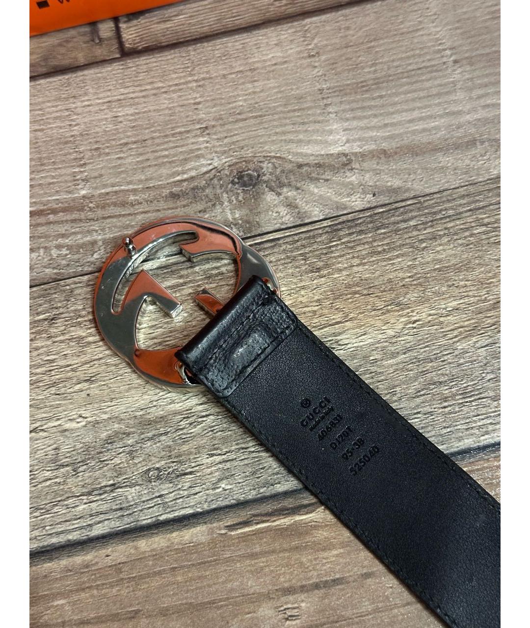 GUCCI Черный кожаный ремень, фото 5