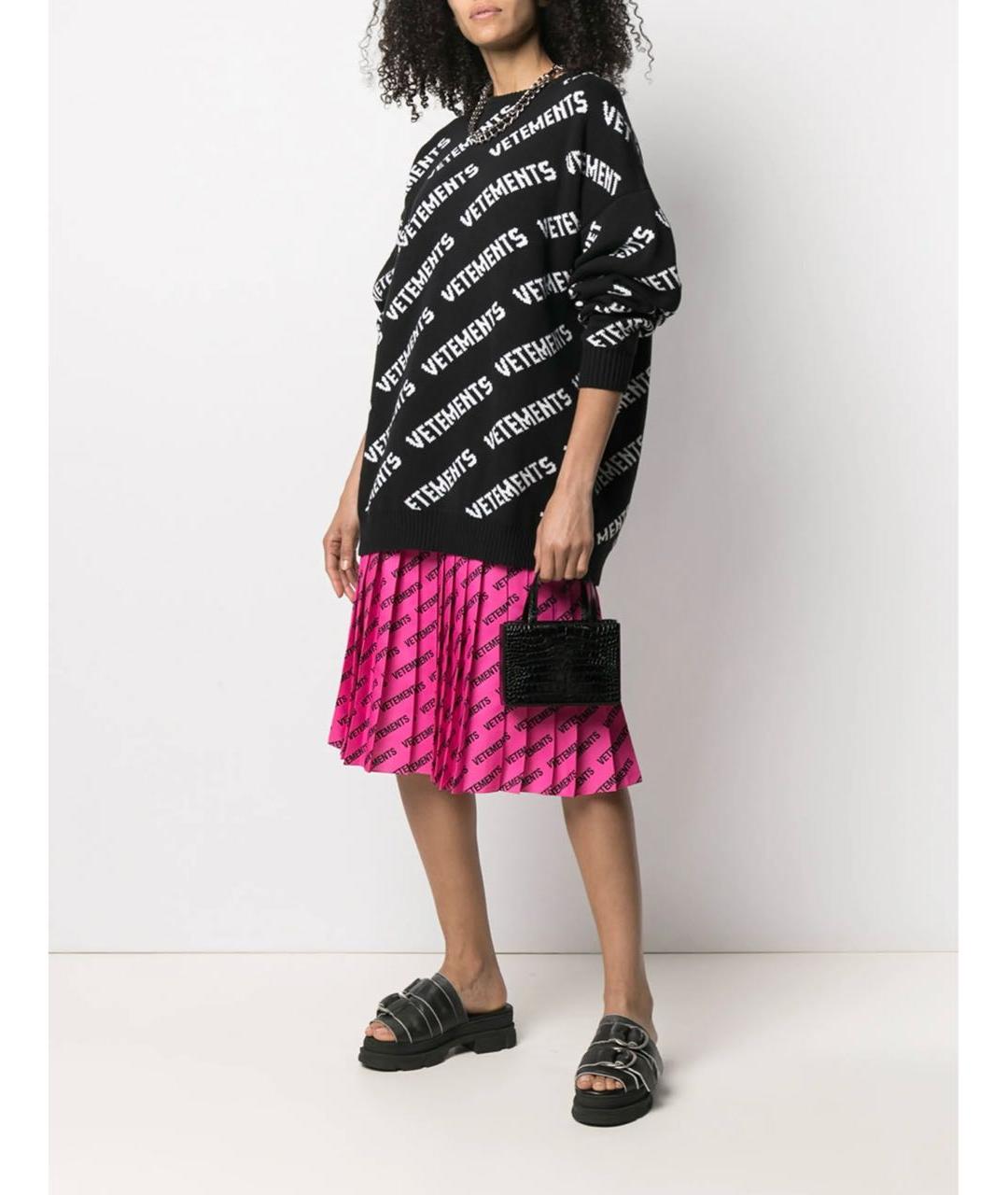 VETEMENTS Черный хлопковый джемпер / свитер, фото 7