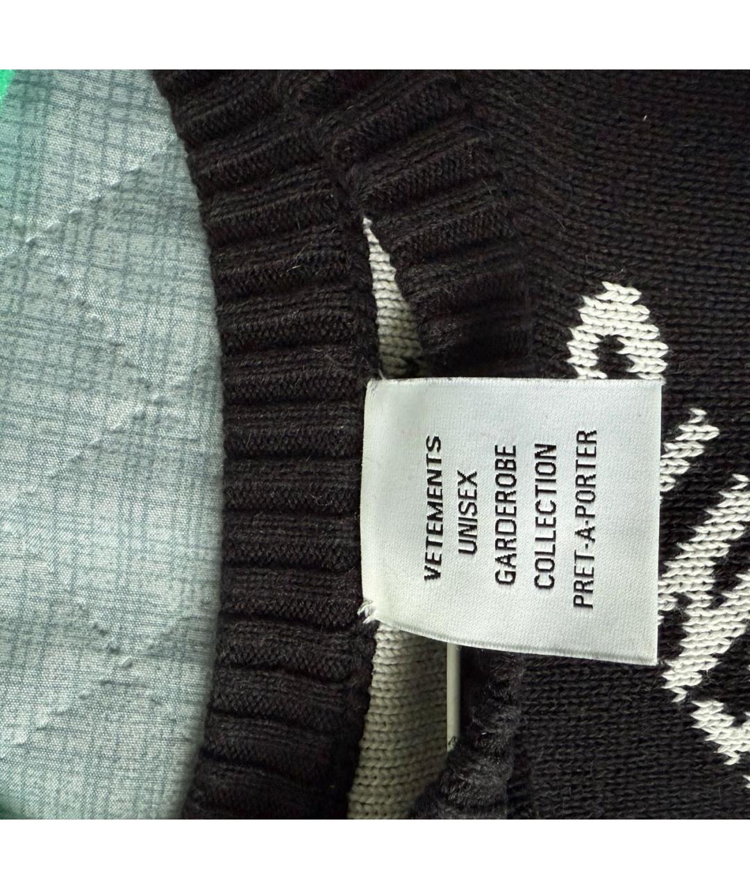 VETEMENTS Черный хлопковый джемпер / свитер, фото 5