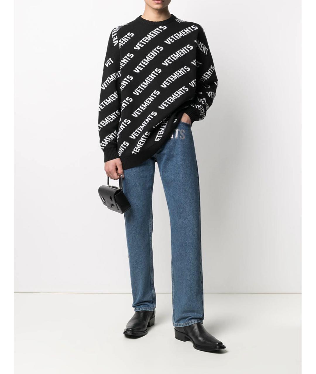 VETEMENTS Черный хлопковый джемпер / свитер, фото 8