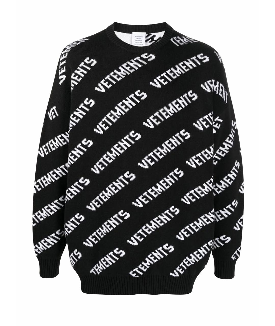 VETEMENTS Черный хлопковый джемпер / свитер, фото 1