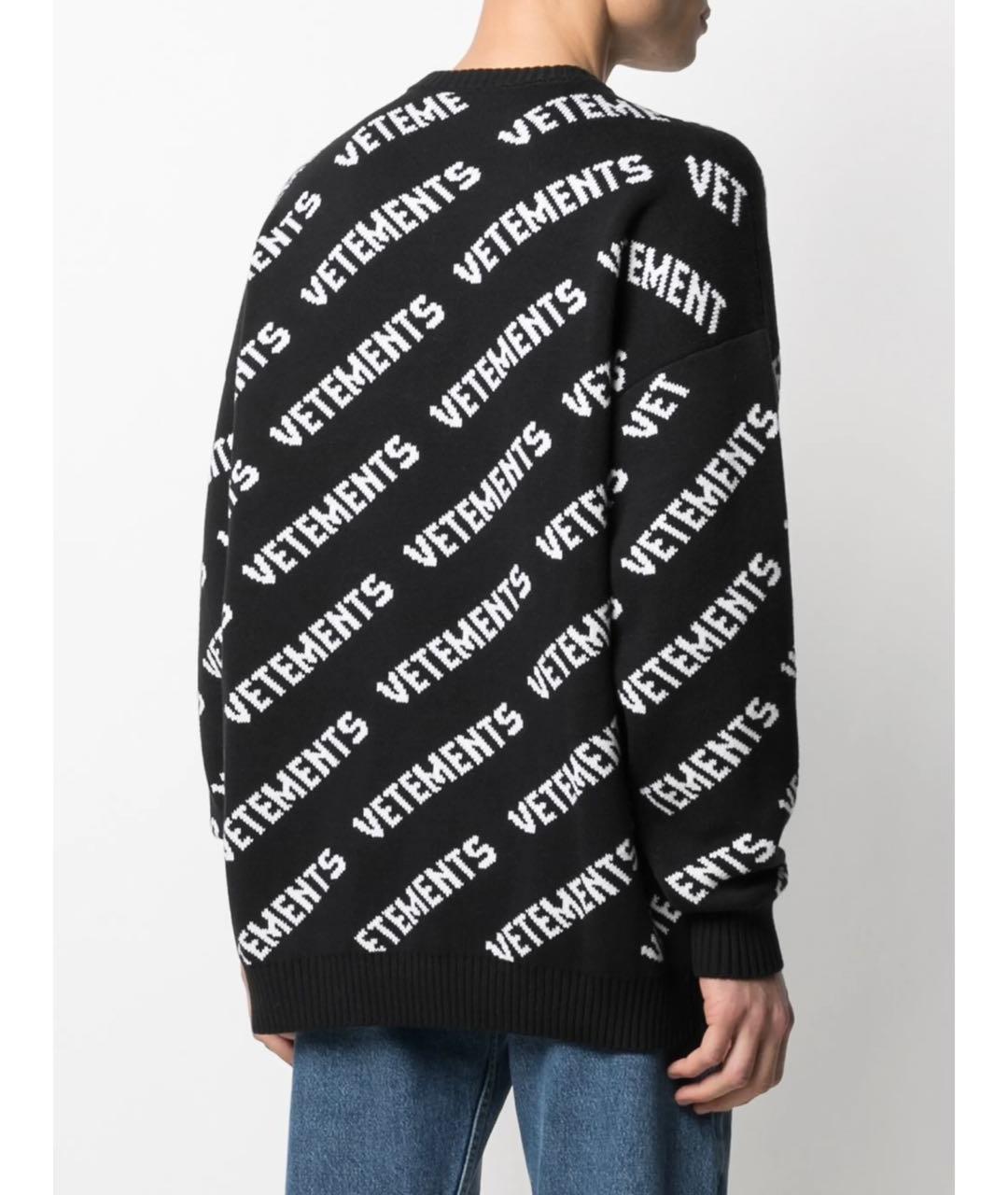 VETEMENTS Черный хлопковый джемпер / свитер, фото 2