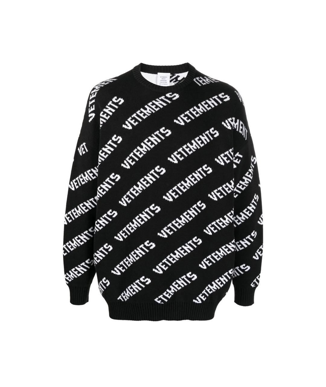 VETEMENTS Черный хлопковый джемпер / свитер, фото 9