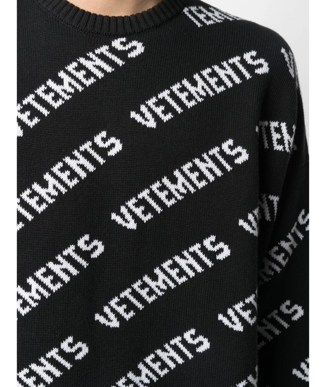 VETEMENTS Черный хлопковый джемпер / свитер, фото 3