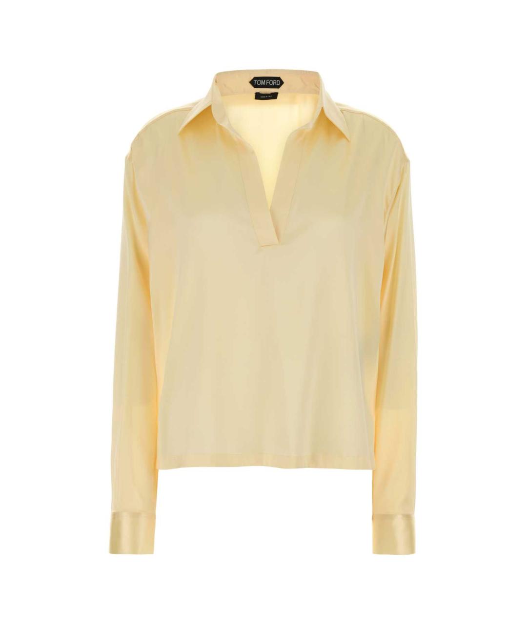 TOM FORD Желтая шелковая блузы, фото 1