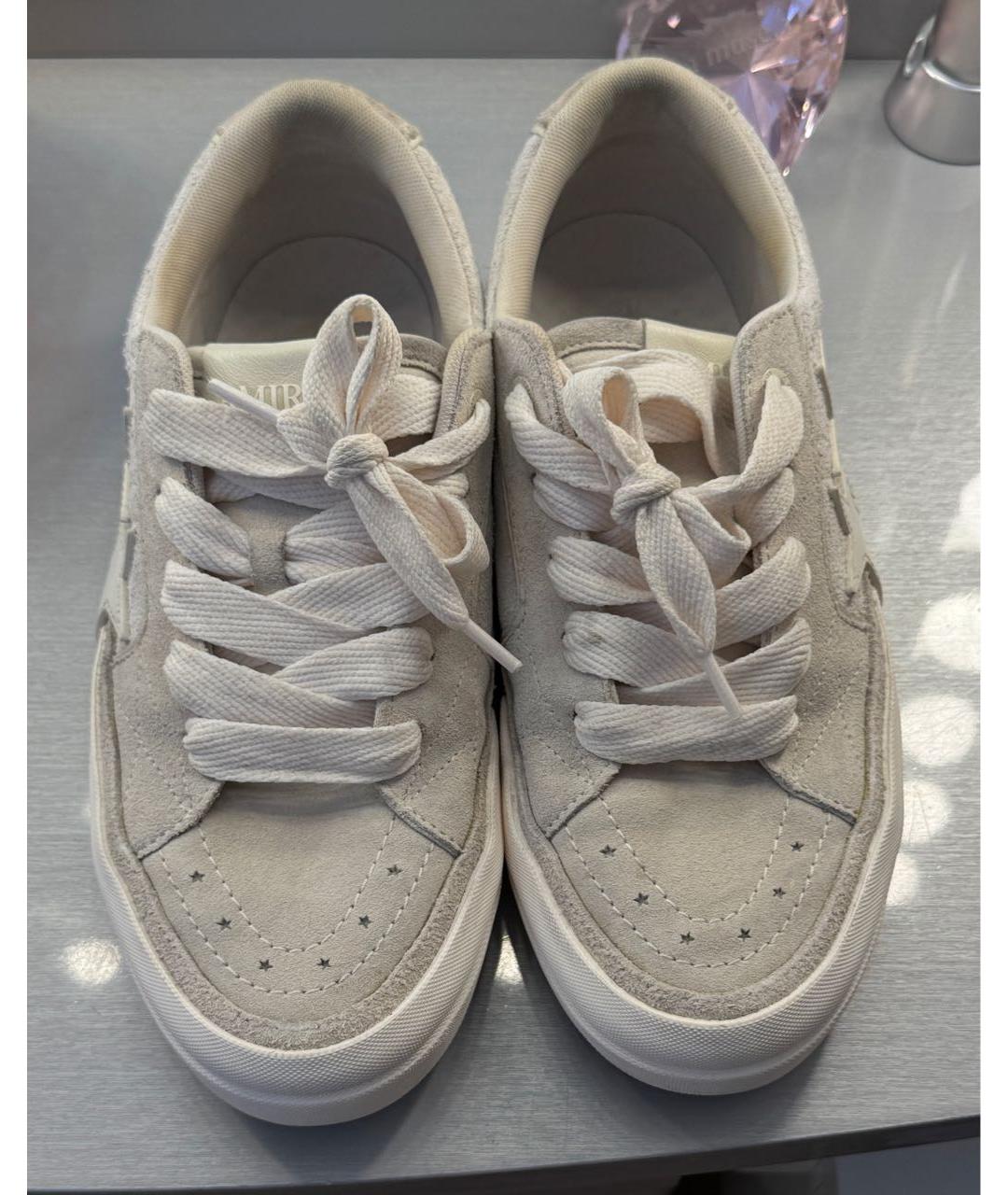 AMIRI Бежевые замшевые низкие кроссовки / кеды, фото 3