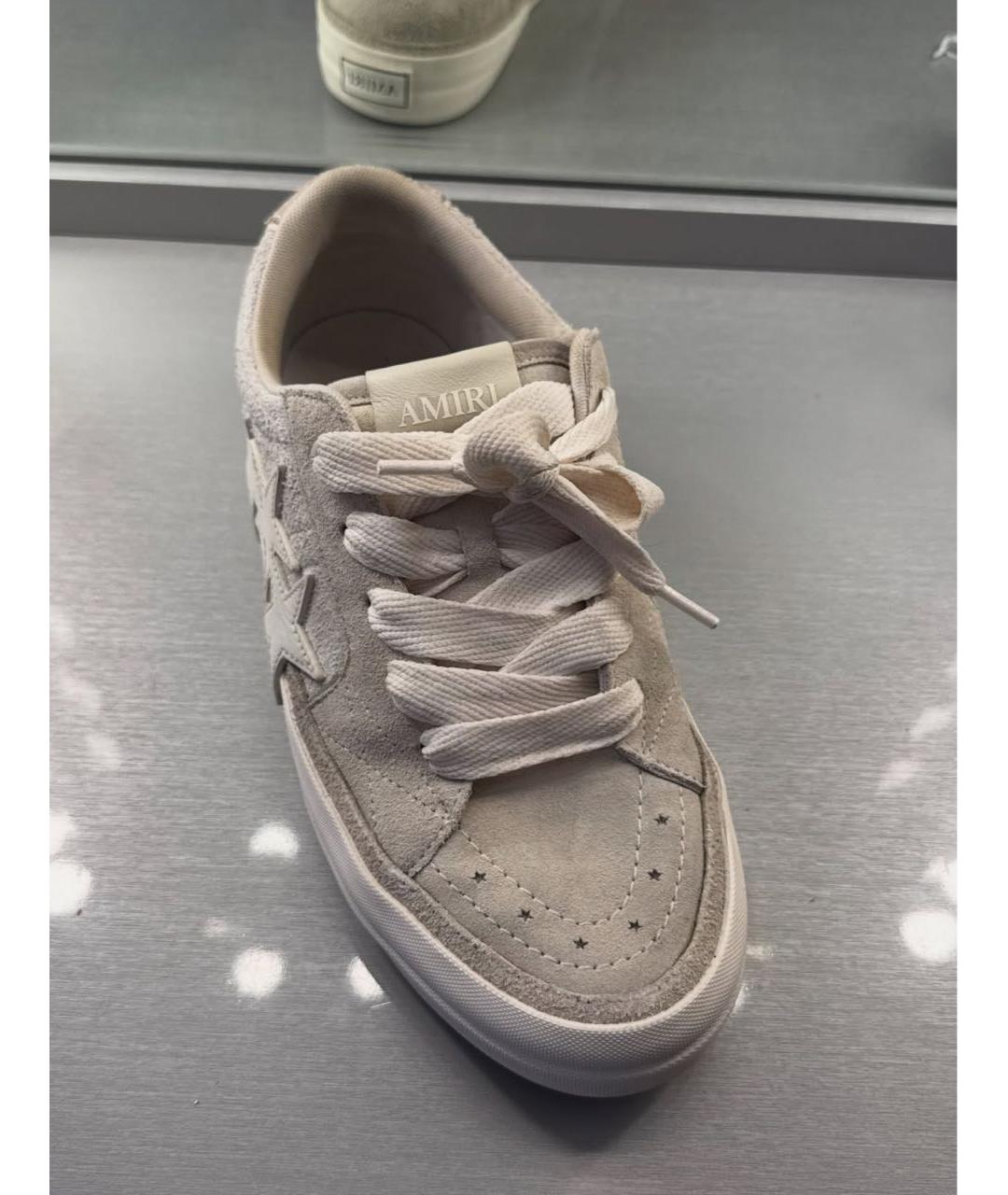AMIRI Бежевые замшевые низкие кроссовки / кеды, фото 2