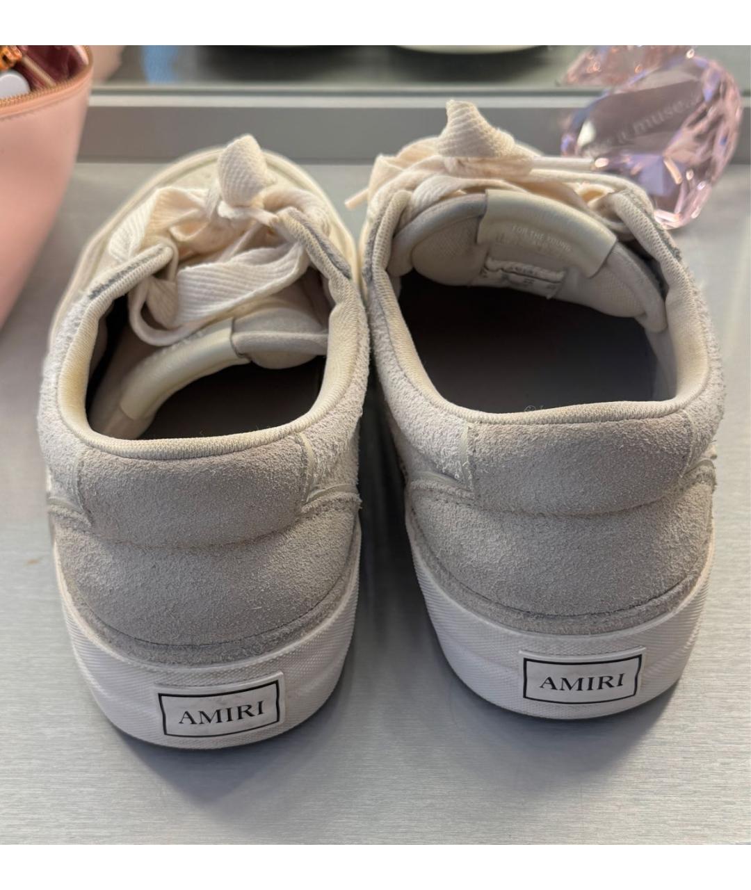 AMIRI Бежевые замшевые низкие кроссовки / кеды, фото 4