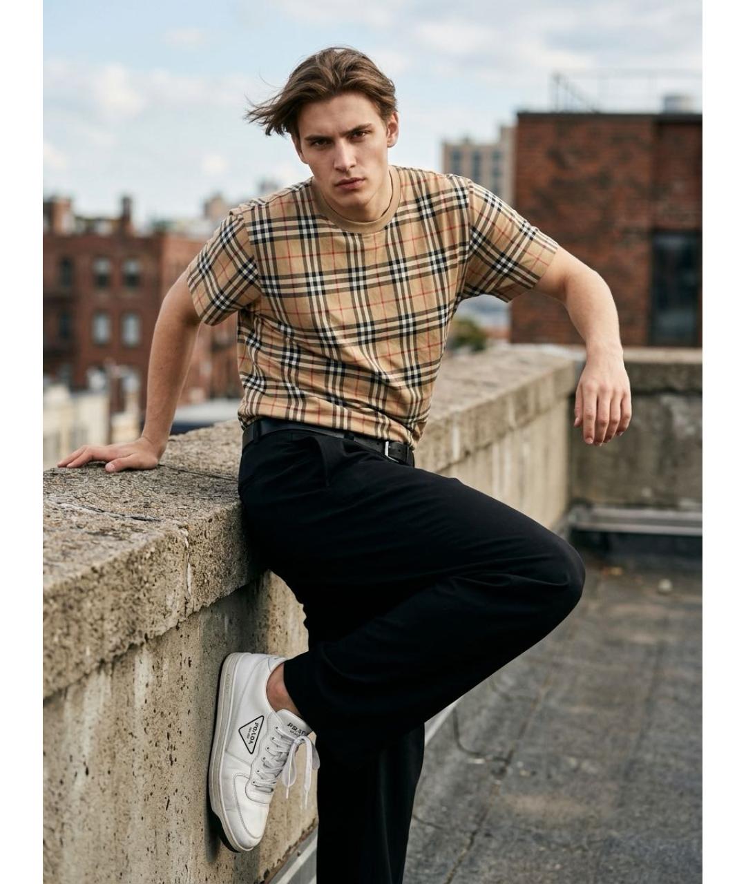 PRADA Белые кожаные низкие кроссовки / кеды, фото 8