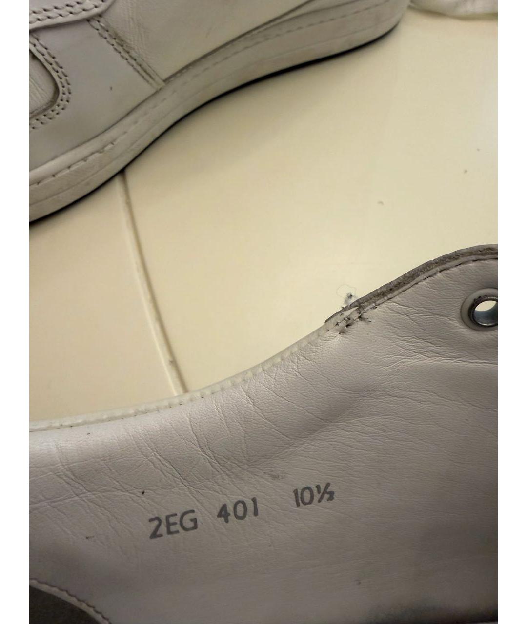 PRADA Белые кожаные низкие кроссовки / кеды, фото 8