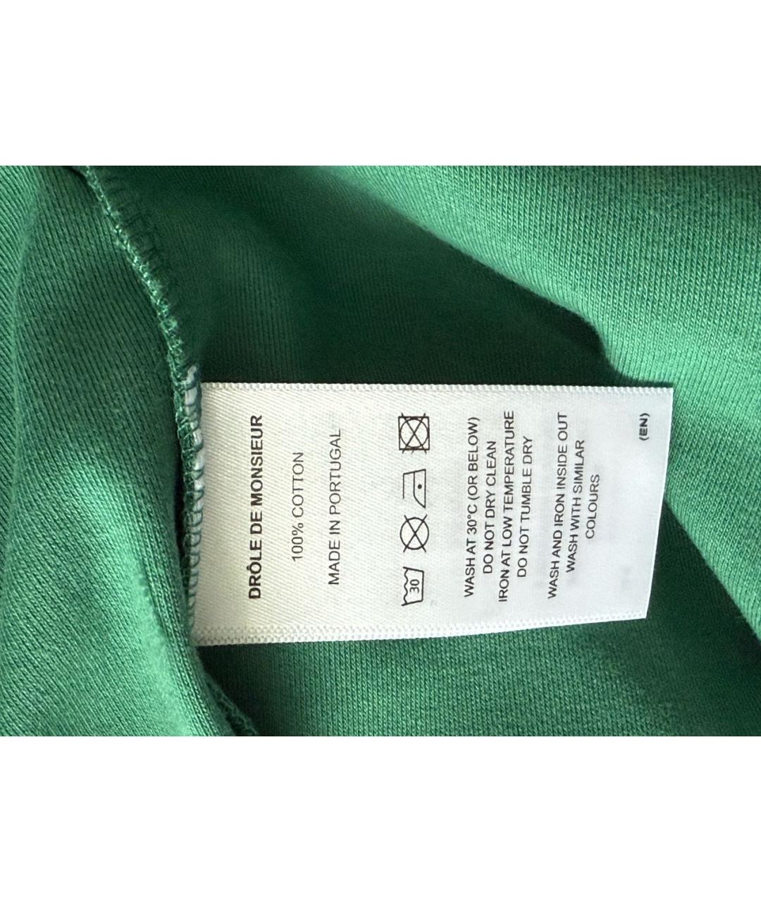 Drole de Monsieur Зеленая хлопковая футболка, фото 5
