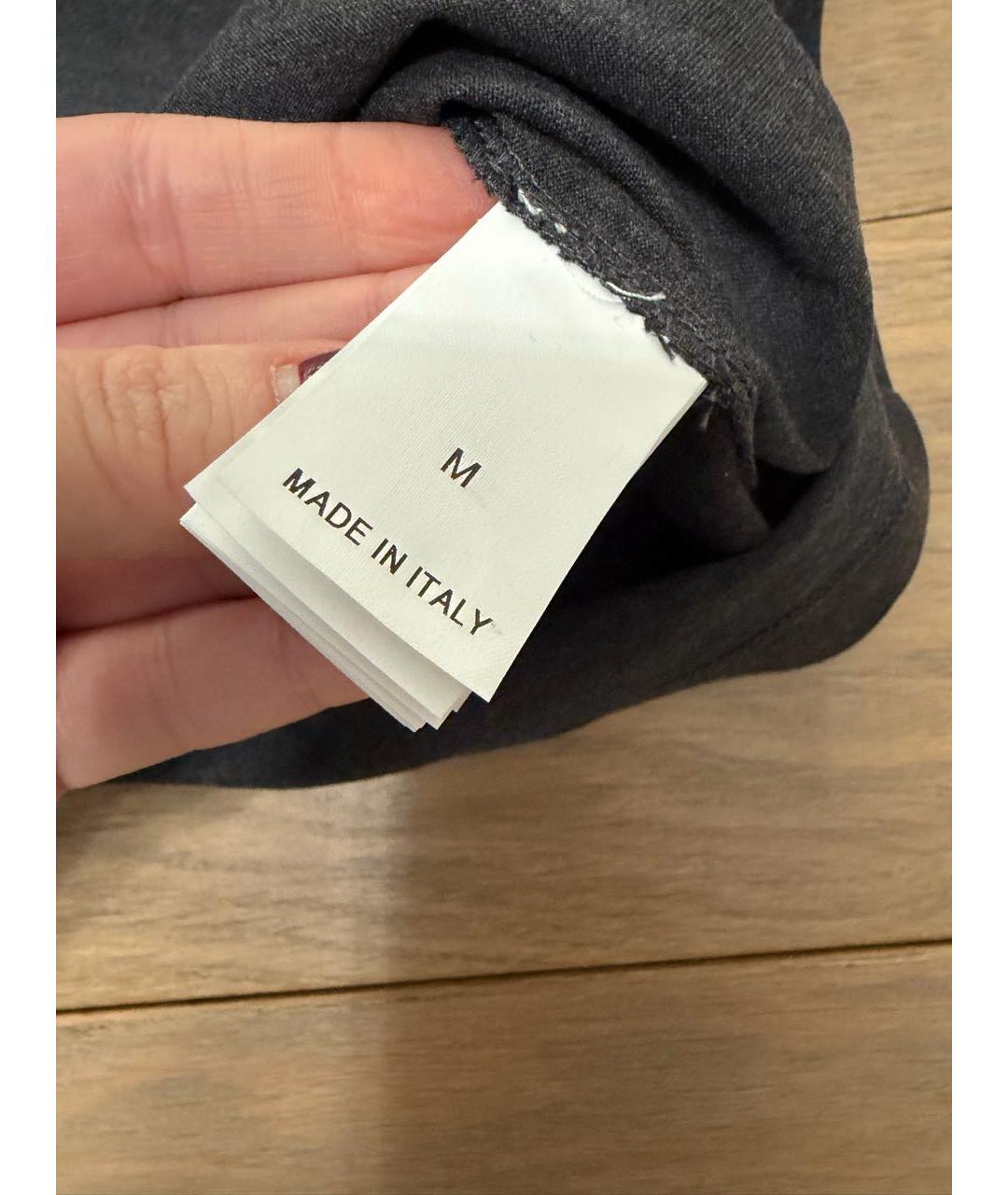 BRUNELLO CUCINELLI Антрацитовая хлопковая футболка, фото 5