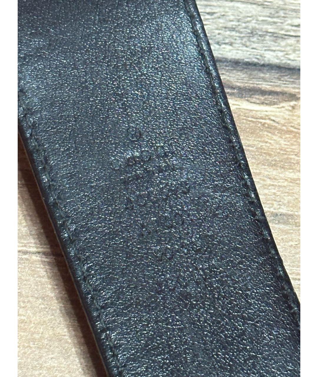 GUCCI Черный кожаный ремень, фото 7