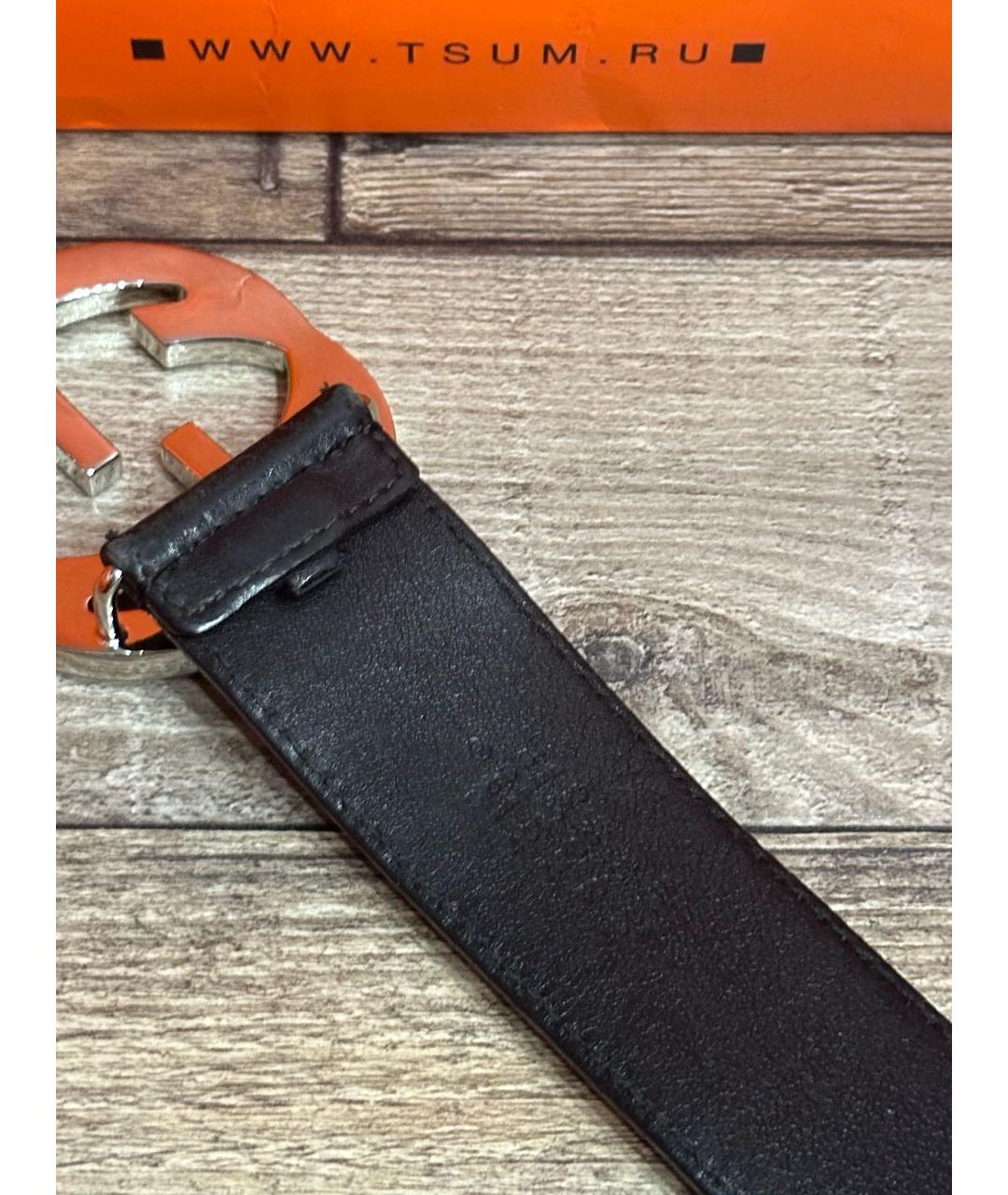 GUCCI Черный кожаный ремень, фото 6