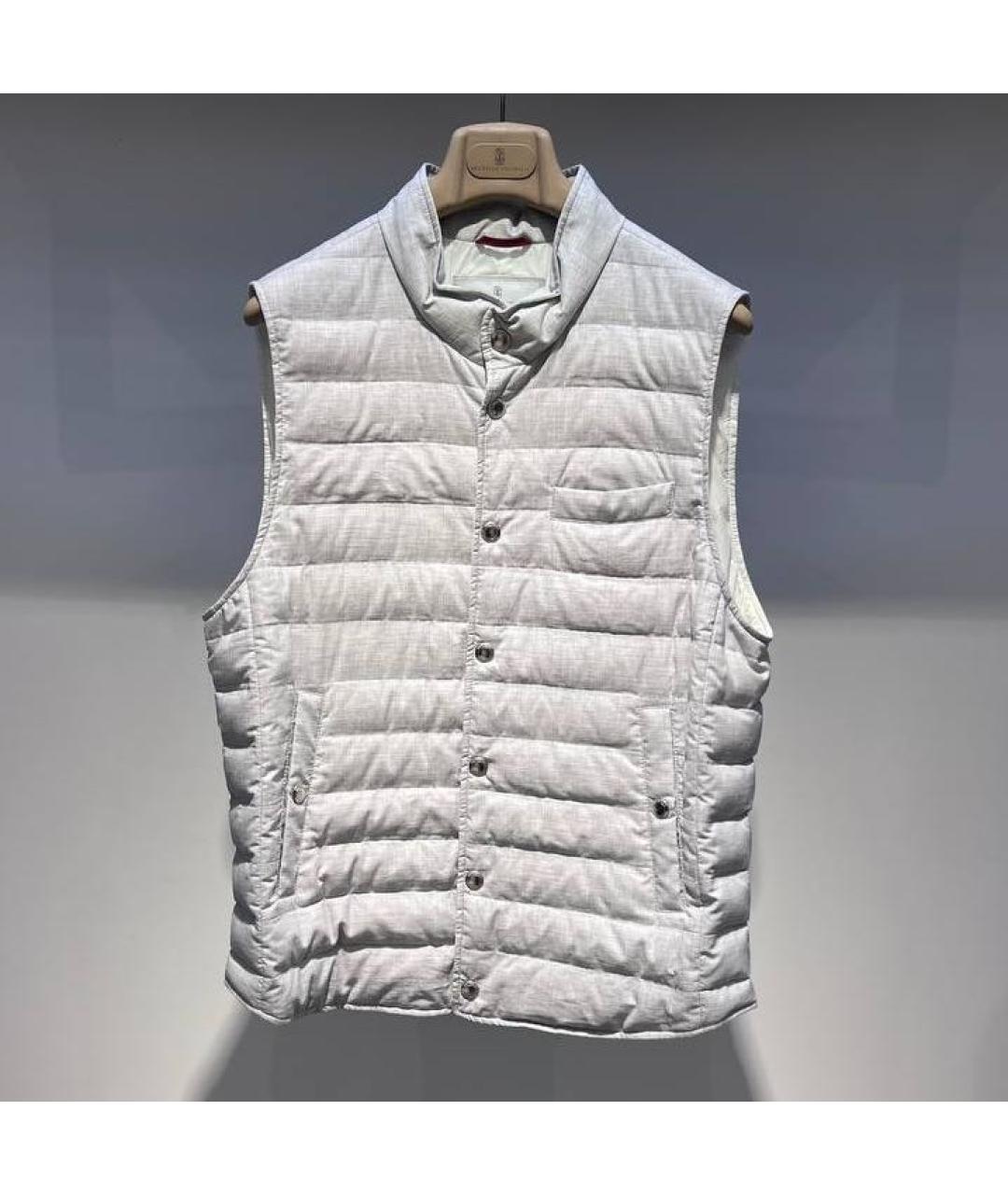 BRUNELLO CUCINELLI Серый хлопковый жилет, фото 3